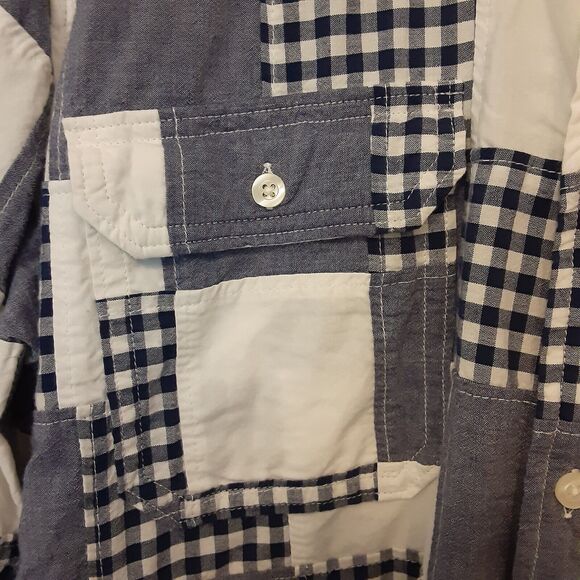 Levi Strauss & Co Shirt Men's XL Long Sleeve Button Up Blue Plaid Quilted Design - Picture 2 of 8